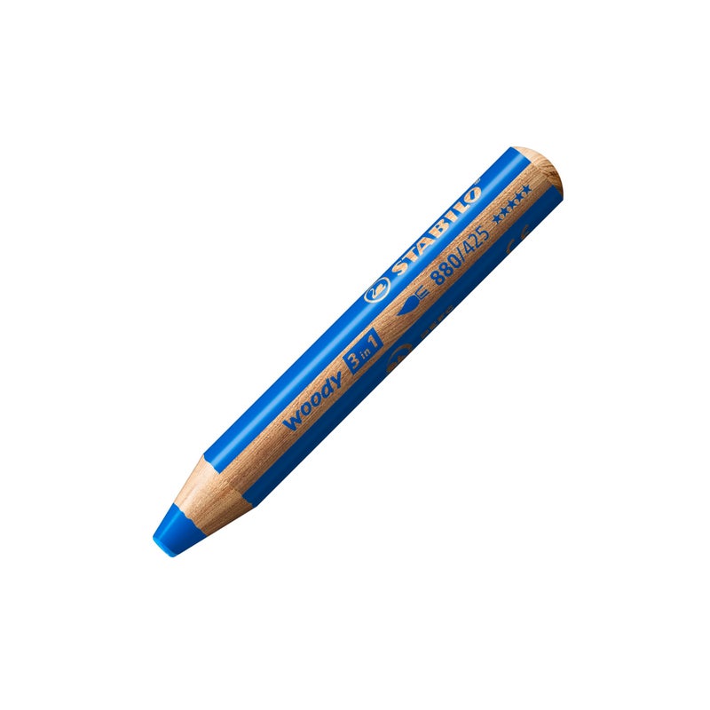 STABILO Multi-talented Pencil woody 3-in-1 - Single Pencil - Blue - Image 1